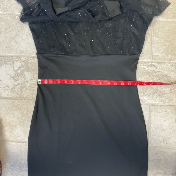 Anysense Sexy V-Neck Mesh Long Sleeve Solid Color Sequin Bodycon Dress | NWOT - Picture 6 of 9